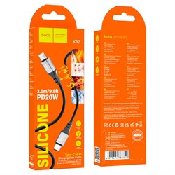 Кабель Type C - Lightning (Apple 8 pin) Hoco X92 (3m) (коробка) (быстрая зарядка,поддерживает 3A/PD20W) 109986 - фото 1337