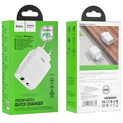 СЗУ Hoco C85A 1 USB + 1 Type-C (PD 20W + QC3.0) (быстрая зарядка) 109690 - фото 1427