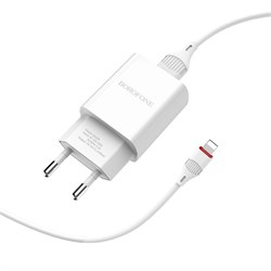 СЗУ Borofone BA20A 1 USB (2.1 мАч) + USB кабель Lightning 109675 - фото 2103