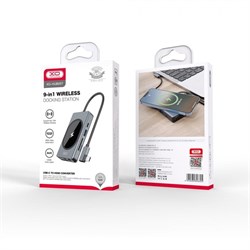HUB XO HUB007 Type-C to USB 2.0 (480 Mbps) ;HDMI ;Ethernet port (5 Gbps) ;SD,Micro SD (480 Mbps) ;беспроводная зарядка(15W) ;Jack 3,5 110937 - фото 2532