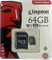 Карта памяти Micro SD Kingston - 64 gb (+ SD адаптер) 10kl 110761 - фото 2516