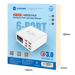 USB тестер Sunshine SS - 304Q с дисплеем 6 USB + QC3.0 (универс.зар.устройство) 107890