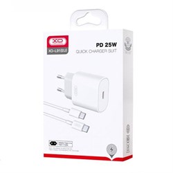 СЗУ XO L91 Type-C (25W) (быстрая зарядка) + кабель Type C - Type C (NB189A) 112575