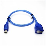 Переходник (OTG) Mini V3 → USB синий (без упаковки) 110871