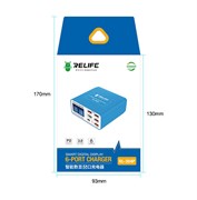 USB тестер Relife RL - 304P с дисплеем 5 USB + 1 Type C (универс.зар.устройство) 107888