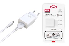 СЗУ XO L99 1 USB (2.4 A) + USB кабель Lightning (NB103) 109722