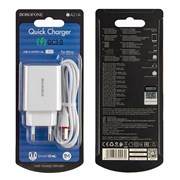 СЗУ Borofone BA21A 1 USB QC3.0 (18W) (быстрая зарядка) + USB кабель Micro 111406